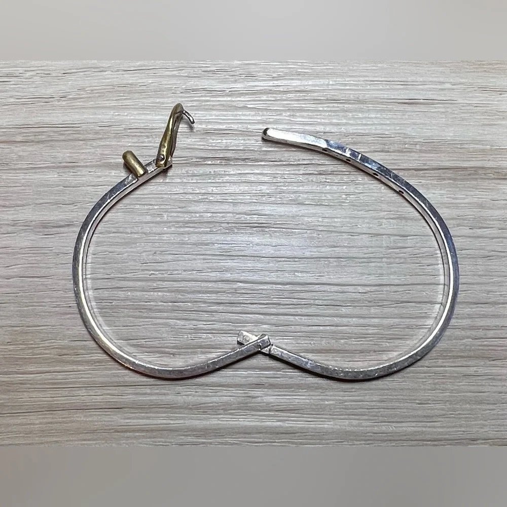 Vintage Sterling Silver MEXICO TAXCO Belt Buckle Hinged Bangle Bracelet, 12.5g - Picture 7 of 8